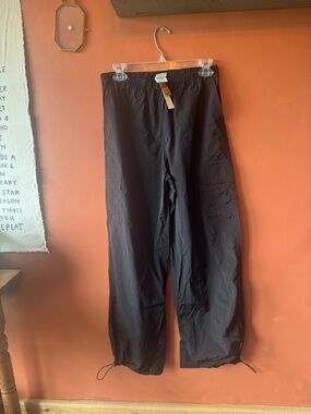 PINK Victoria's Secret Black Cargo Pants with Drawstring Ankles